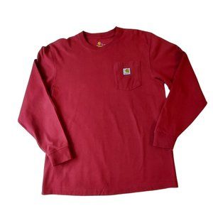 Carhartt Heavyweight Original Fit Long Sleeve Pocket Shirt Logo Size M K126